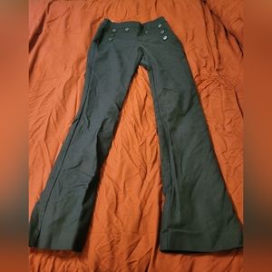 CAbi Pants Size 2 Black Mariner Nautical Trouser Side Zip Button Front